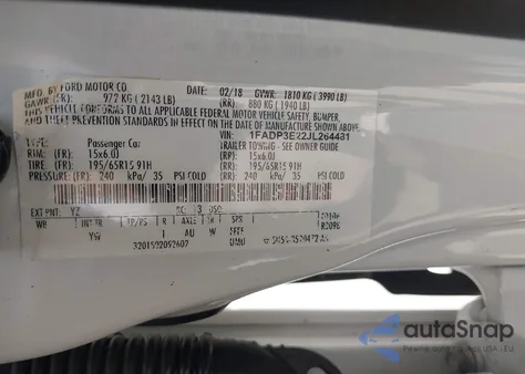 2018 Ford Focus S from USA, damaged, VIN 1FADP3E22JL264481